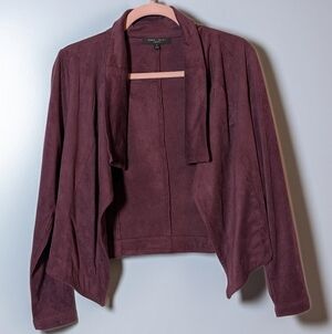 🍷 Romeo + Juliet Couture Cropped Suede Jacket – Y2K Vibe